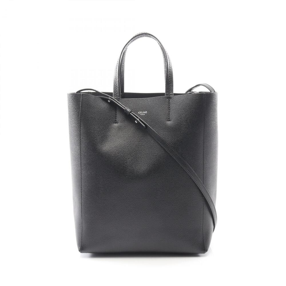 Celine Vertical Cabas Tote Bag Leather Black - Picture 1 of 5